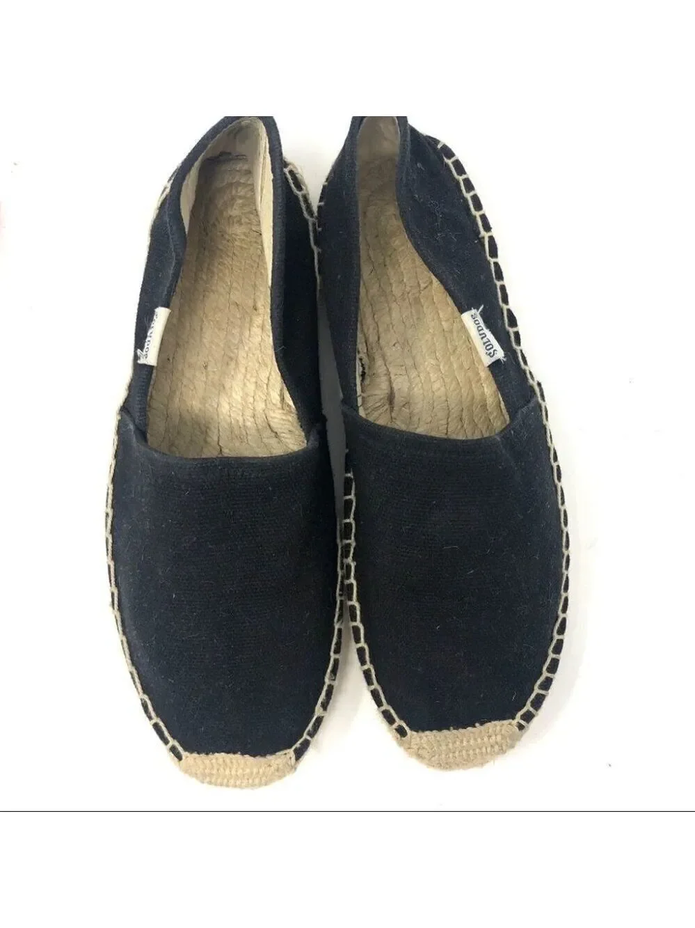 SOLUDOS Black Espadrilles Slip- On Flats Size 6